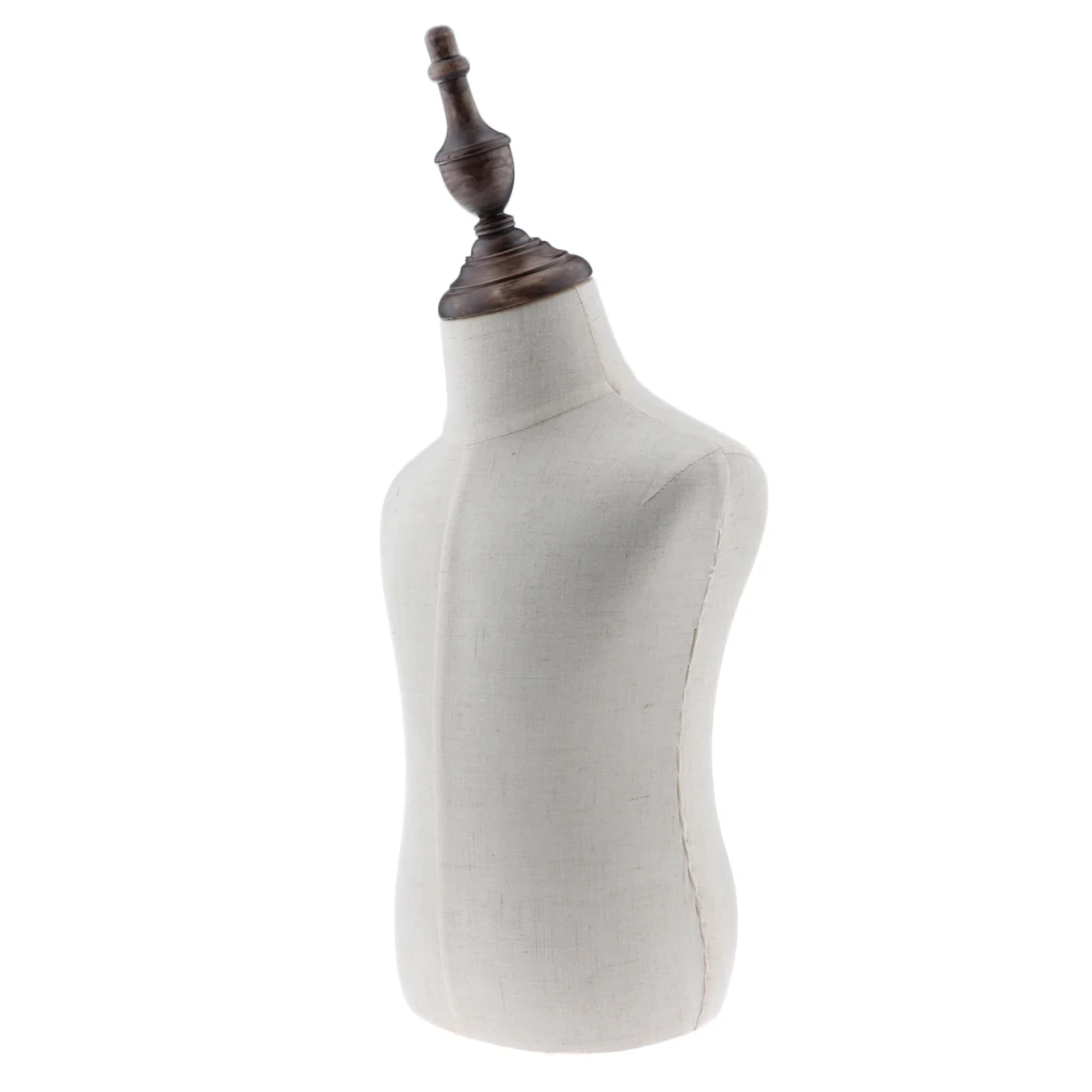 Child Infant Toddler Mannequin Body Dress Form for Apparel Scarf Whindowshop Display 2 Years Old Linen White