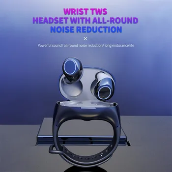 

2-in-1 Wireless Earbuds HM50 TWS Smart Sports Watch Wristband Bluetooth 5.0 Smartband Earpieces Headset Bracelet Airdots Case
