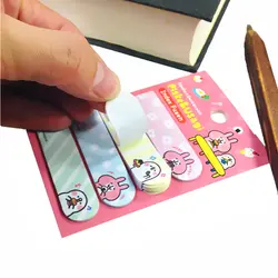 1 упак./лот милый мультфильм студентов четыре ряда закладки с изображением кролика два выбора для дневника блокнот и липкая памятка