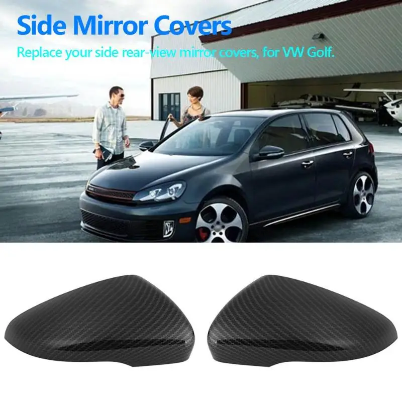 2x боковое зеркало крышки из углеродного волокна для VW Golf GTI Mk6 2009-2013
