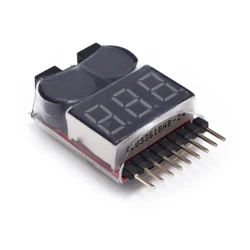 1Pcs 1S-8S Battery Voltage Meter Tester Low Voltage Buzzer Alarm Lipo Battery Voltage Indicator Tester For RC Drone Helicopter
