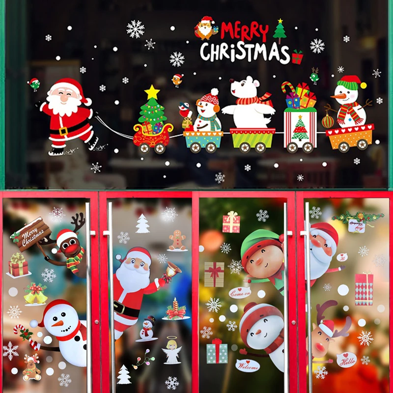 Description Picture 3 of itemNew Year Christmas Snowflake Window Stickers Glow In The Dark Luminous Wall Stickers For Home Room Wall Decal Xmas Party Decor