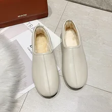 Женские милые плюшевые туфли на плоской подошве; Zapatos de mujer; модные однотонные Лоскутные Короткие Плюшевые слипоны; хлопковая обувь