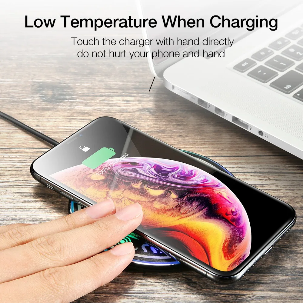 PMXBT Qi Wireless Charger for iPhone 11 12 Xs Max X XR 8 Plus 10W Fast Charging Pad for Samsung Note 9 Note 8 S10 Plus Xiaomi mi powerbank quick charge 3.0