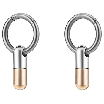 

2Pcs Stainless Steel Key Hanging Buckle Capsule Shape Portable Mini Cutting Mini Unboxing Device