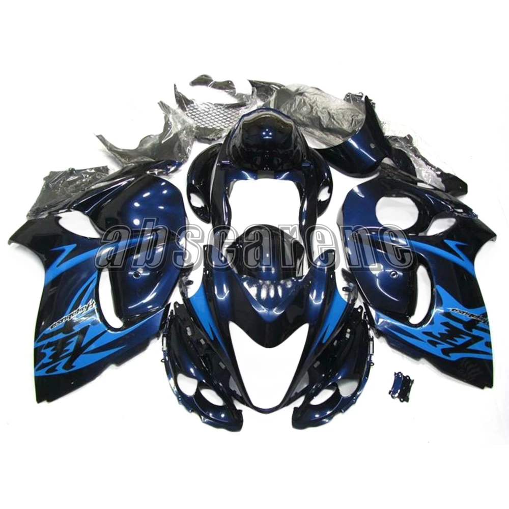 ABS инъекции полный обтекатель комплект для Suzuki GSXR1300 Hayabusa 2008- 09 10 11 12 13 14 15 16 кузов черный с синим пламенем