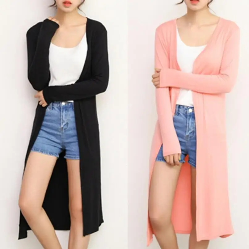 Summer Autumn 12 Colors Women Modal Long Cardigan Female Cotton Sweater Cardigans Long Sleeve Women Casual Coat Ladies Outerwear 6