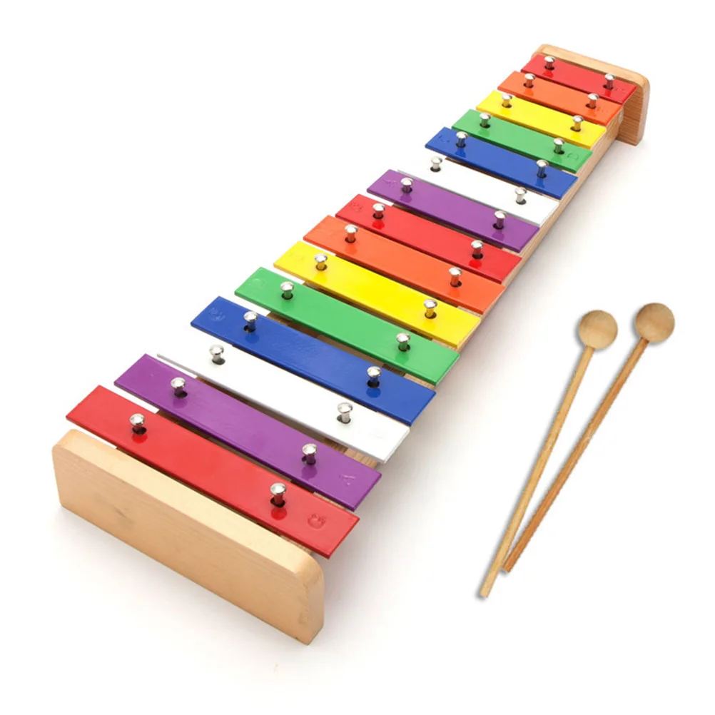 Xilofono per bambini in legno 15 piastre strumento musicale giocattolo 