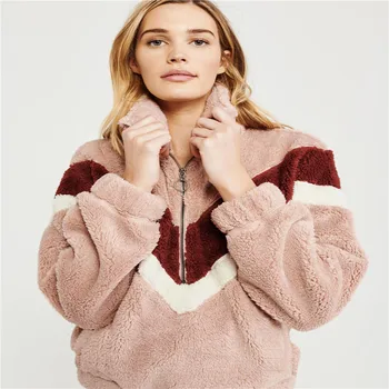 

Women Thick Warm Teddy Bear Pocket Fleece Jacket Coat Zip Up Outwear Overcoat Winter Soft Fur Female Plush Coat Elegant Jacket