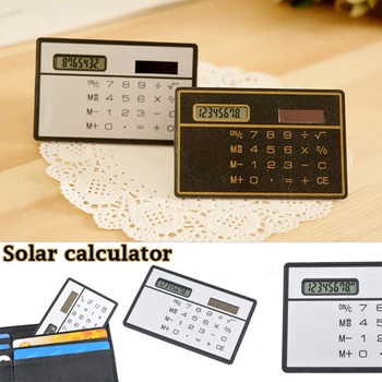 

Hot Mini Card Calculator Ultra Thin Credit Card Calculator Size 8 Digit Portable Solar Power Pocket Calculator Classic Counters