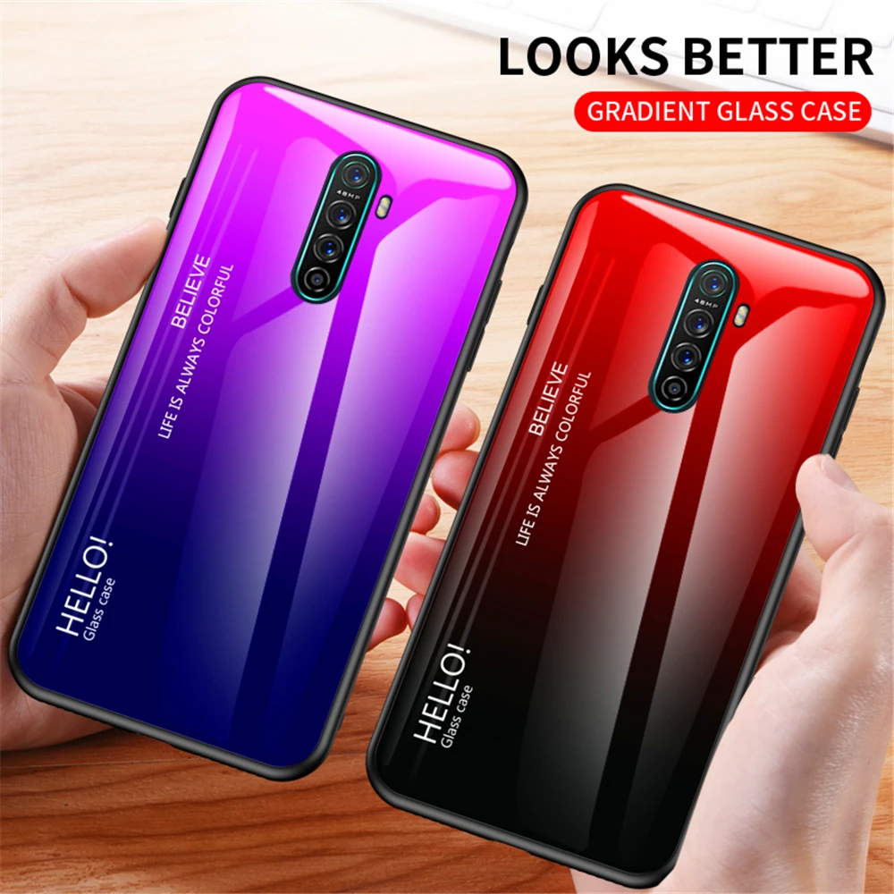Для Oppo Reno Ace Realme X2 Pro чехол накладка с витражным стеклом Защитная крышка из волокна