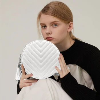 

2020 Fashion New Arrival Round Shoulder Bag Small HandBags Women Summer Handmade Messenger Crossbody Bags