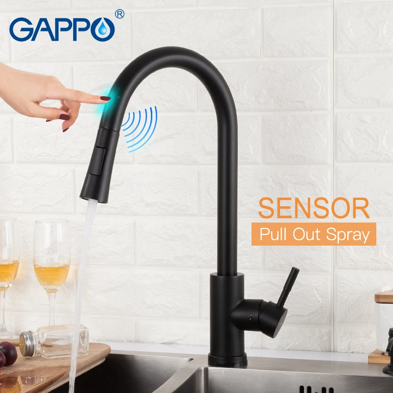  GAPPO Sensor Touch Kitchen Faucets Black Touch Inductive Sensitive Faucets Stainless Steel Mixer Ta - 33046869198