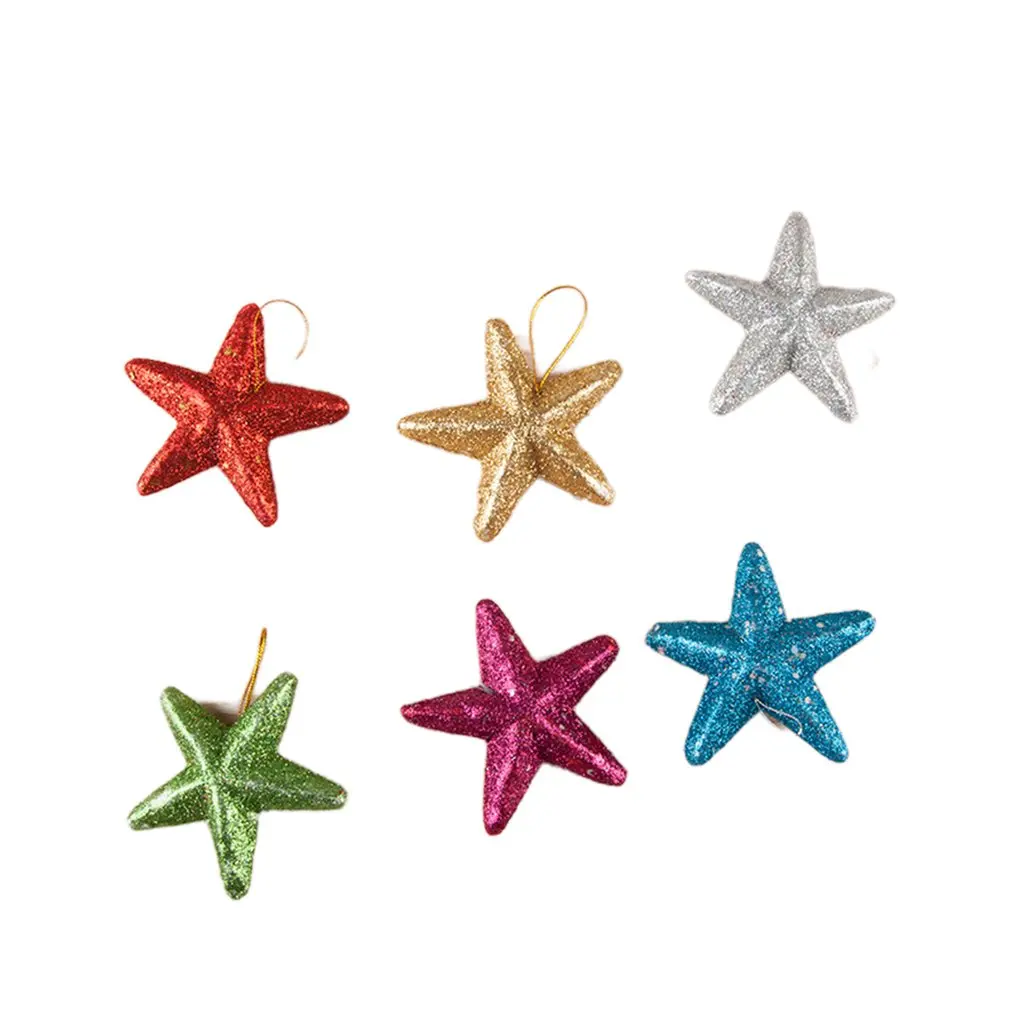 

Christmas Tree Star Ornaments Pendant 6cm Foam Five-pointed Star Dress Up Ornaments Window Decoration
