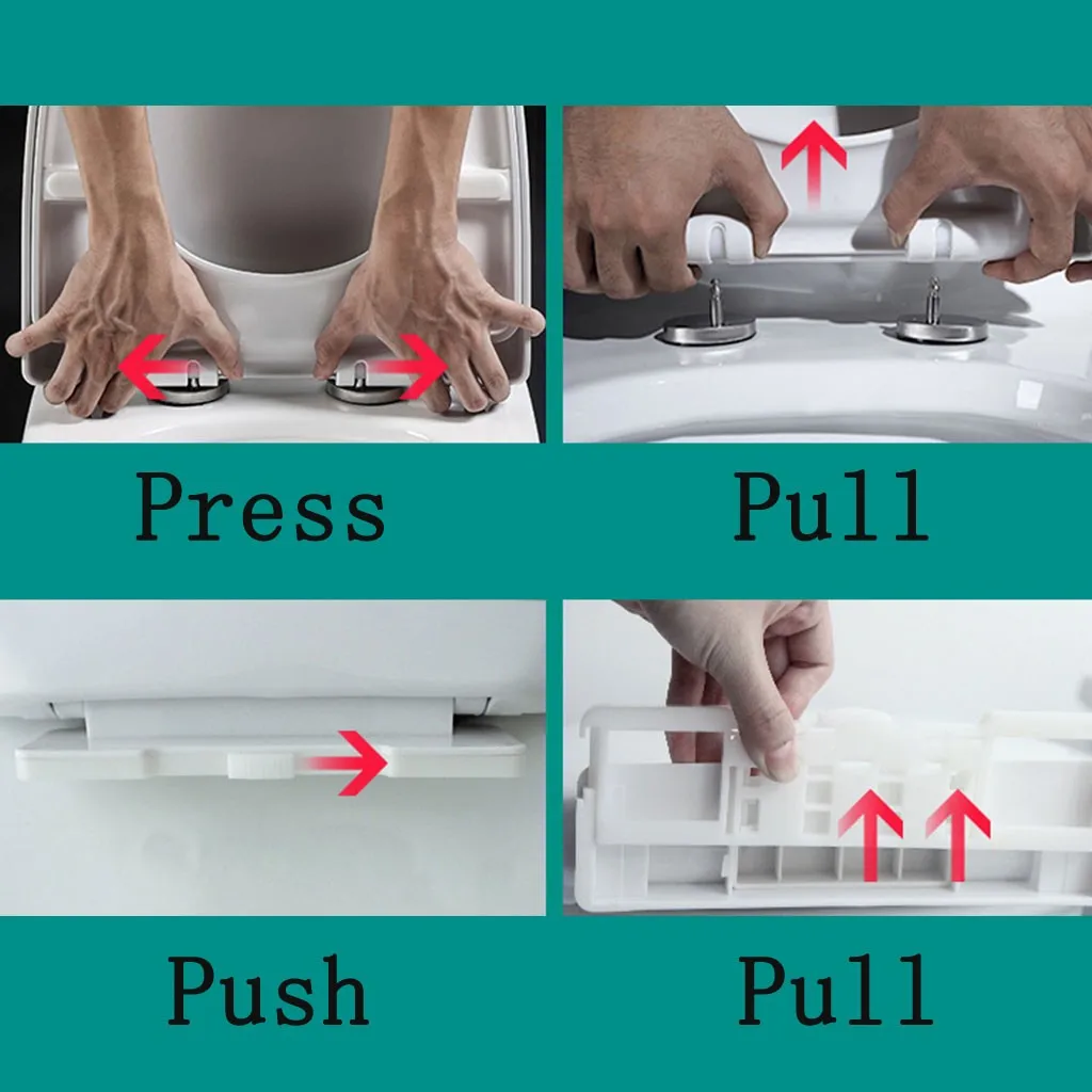 U Тип Замена слоу-сиденье для унитаза с крышкой комплект, состоящий из универсального бытовые Антибактериальные Quick Release туалет, сидения для унитаза крышка# N