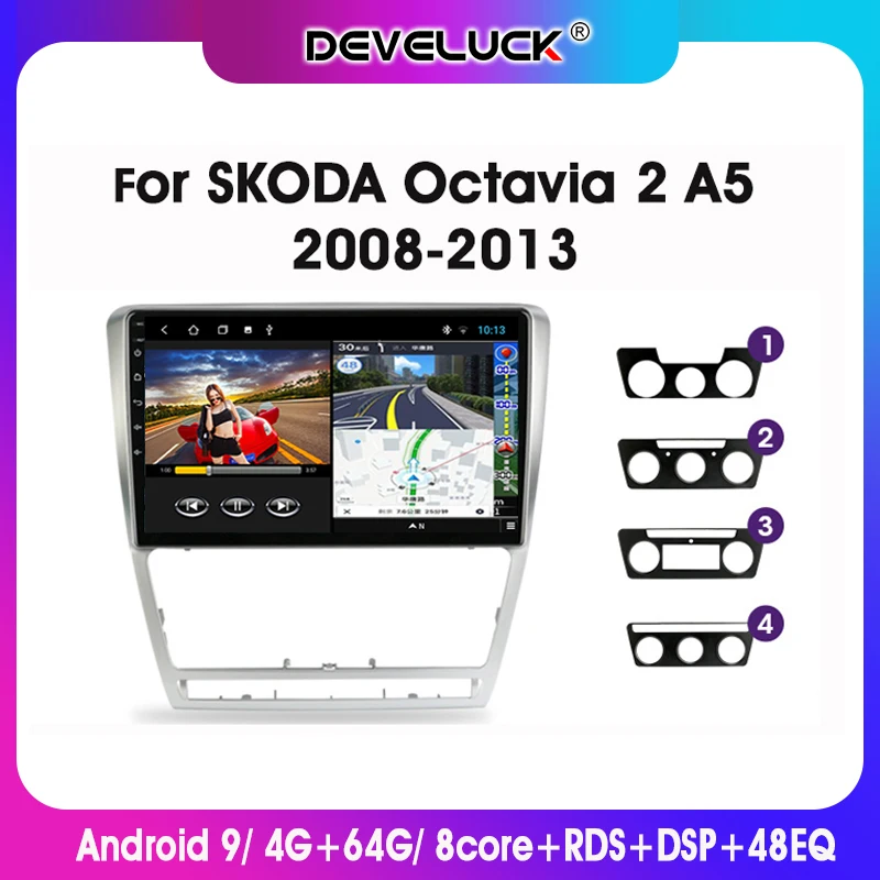 

Threesome 10.1" 4G+WiFi Android Car Radio Multimidia Video Player Navigation GPS For SKODA Octavia 2 A5 2008-2013 Head Unit 2Din