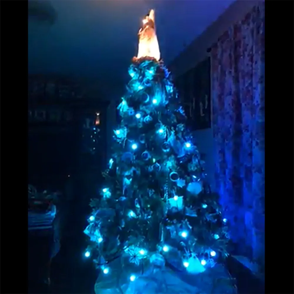 RGB Рождественская елка Декор светодиодный Сказочный мерцающий шар гирлянды 64 светодиодный s с контроллером Новогоднее украшение Свадебная вечеринка