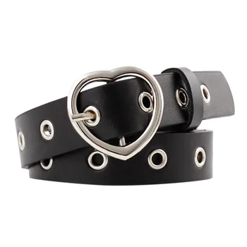 

Leather Belt For Women Adjustable Belts Luxury Brand Cute Heart Shape Thin Punk Belts Pasek Damski Cinturon Mujer Dropshipping