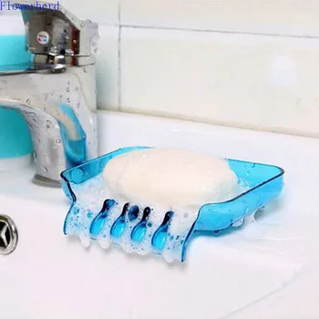 

Colorful Suction Cup Drainage Soap Box Candy-colored Waterfall Soap Box Drain Storage Box Bathroom Sink Soap Box Soap Holder