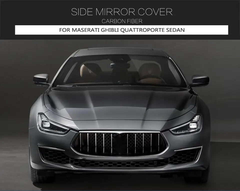 Настоящее карбоновое Автомобильное зеркало заднего вида крышки для Maserati Ghibli Quattroporte- добавить на зеркала крышки сухой углерод