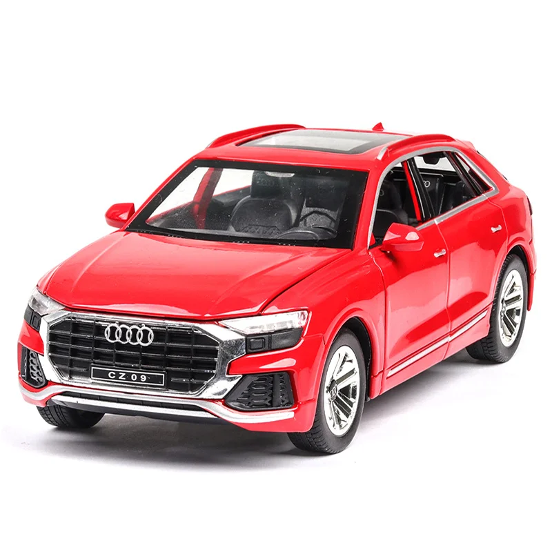 1:24 модель автомобиля из сплава Audi Q8, коллекция внедорожников со звуком и светильник, игрушки для детей, рождественский подарок - Цвет: No Original Box