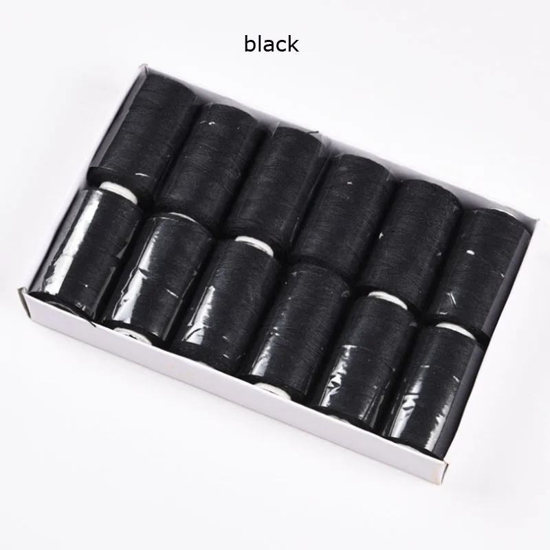 Filo per tessitura dei capelli da 12 rotoli filo per cucire in cotone con 5 aghi curvi C per trama dei capelli, clip nei capelli