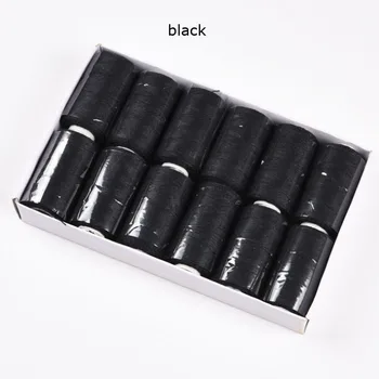 Filo per tessitura dei capelli da 12 rotoli filo per cucire in cotone con 5 aghi curvi C per trama dei capelli, clip nei capelli