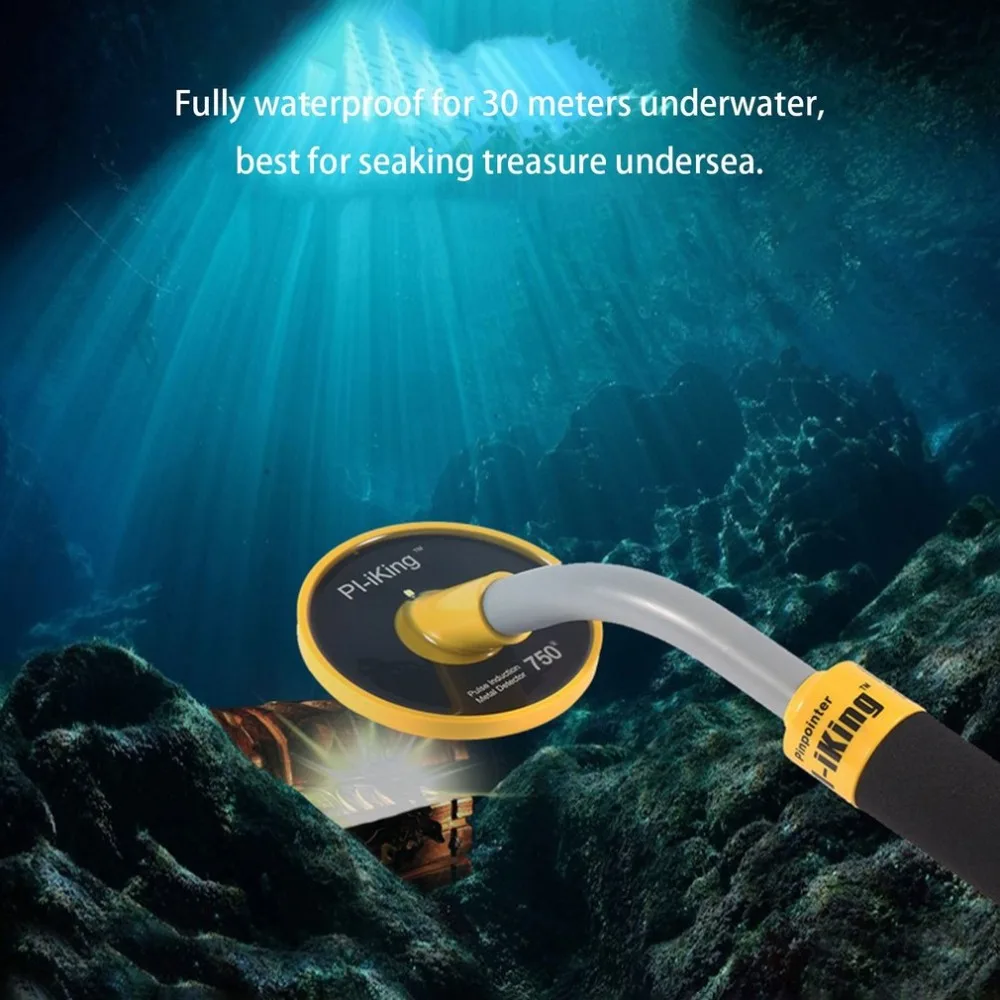 PI-iking 750 металлоискатель 30 м Водонепроницаемый подводный металлоискатель Высокая чувствительность Импульсной Индукции ручной Pinpointer