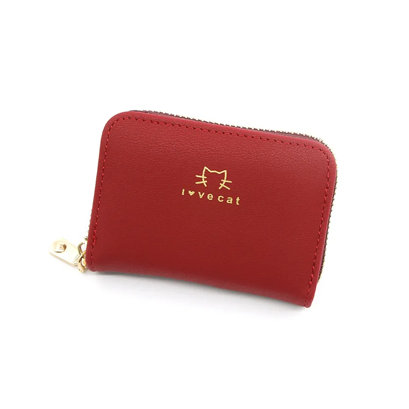 Wholesale Price Cute Business Card Holder Women ID/Credit Card Holder Card Wallet Leather Zipper Pocket Card Case Dropshipping purdored 1 pc men business card holder genuine leather credit card holder women zipper pocket unisex card case zipper coin purse