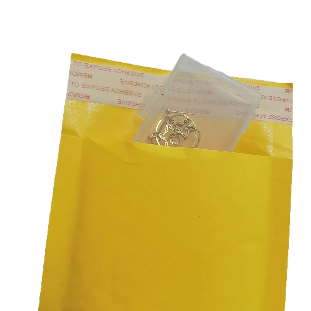 Hysen 50Pcs Großhandel Mehrere Größen Gelb Farbe Wasserdichte Kunststoff Mailer Für Business Mailing Geschenk Blase Polsterung Tasche