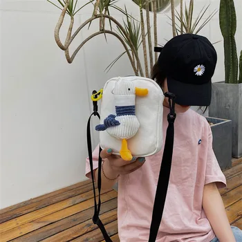 

Canvas small bag women's bag 2020 new trendy Korean style one shoulder messenger bag casual wild small square bag goose bag