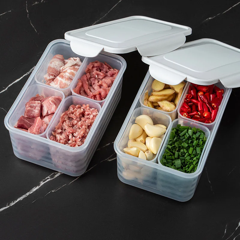 

Kitchen Storage Box Food Plastic Clear Container Sealed Cans Transparent Food Canister Keep Fruit Meat Fish Fresh Kitchen Box