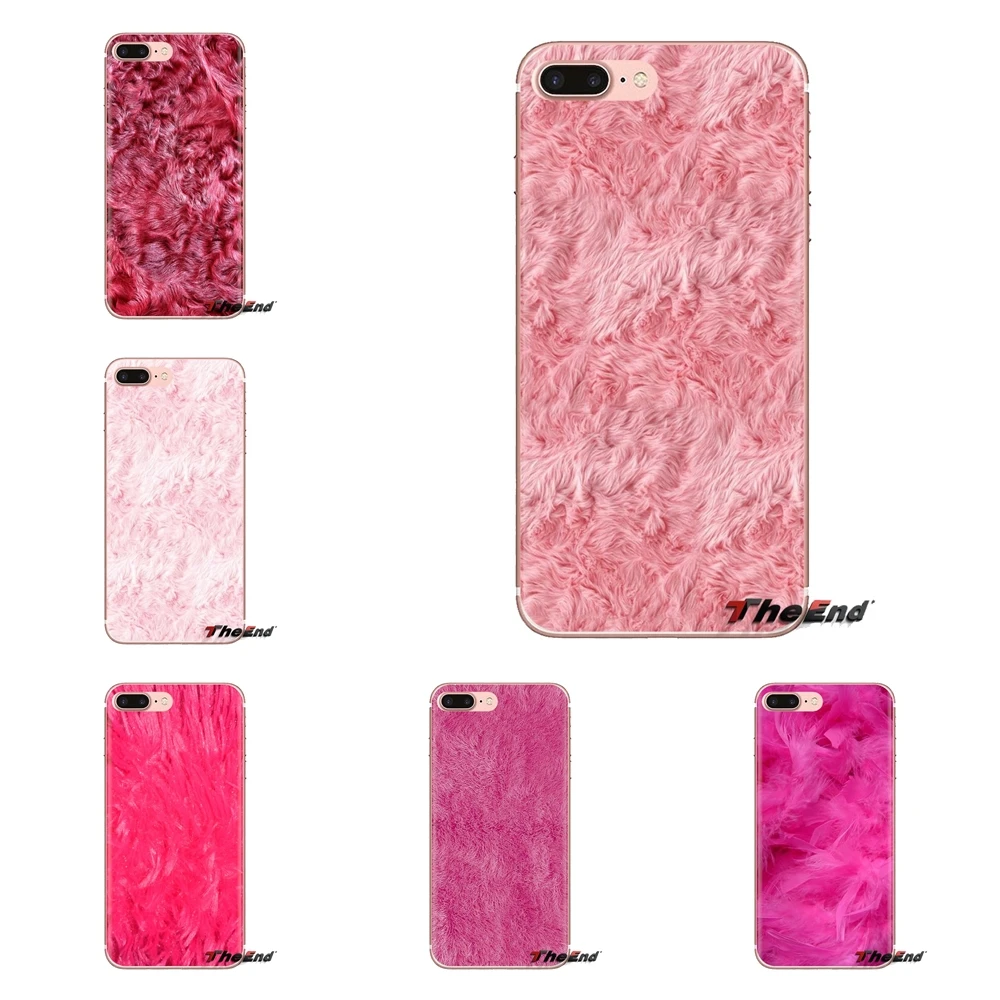 For Samsung Galaxy A3 A5 A7 A9 A8 Star A6 Plus 2018 2015 2016 2017 Soft Transparent Shell Covers Fluffy fur pink Print Sweet |