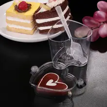 Красивые чашки для торта и Мусса на день рождения, прозрачные вечерние чашки для мороженого, десерта, экономичные одноразовые столовые приборы, свадебные кухонные PS