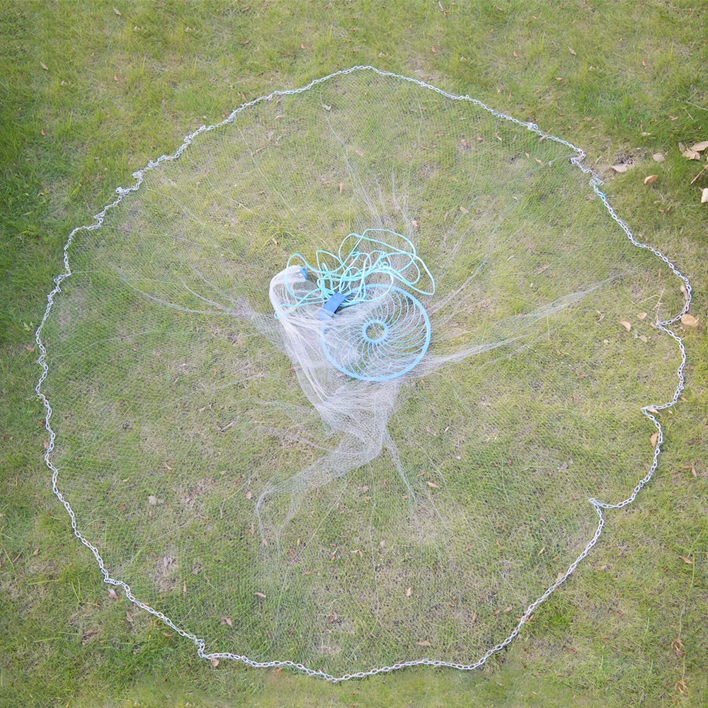 XC LOHAS Chain Fishing Net Network Casting Mesh Fishing Net Throw Hand Fish  Net With Flying Disc Sinkers Cast Net For Fishing - AliExpress