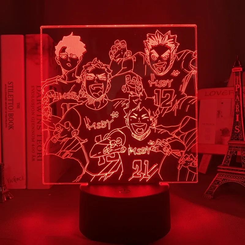 night stand lamps 3d Lamp Anime Haikyuu Light for Kids Child Bedroom Decor Night Light Birthday Gift Manga Gadget Haikyuu Lamp cat night light