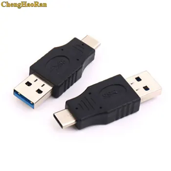

ChengHaoRan USB 3.1 Type C male to USB 3.0 Male Port Adapter type-c USB-C to USB3.0 Type-A Connector Black Color Converter