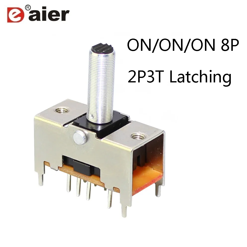 10PCSONONON2P3T8PINMicroSlideSwitchDoublePole50mA3Position