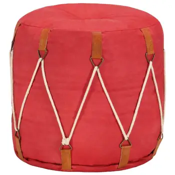 

Modern Red Puff Soft Pouf Bean Bag Sofas Lazy Bags for Living Room Beanbag Cotton Canvas footstool Vintage look 40x40cm