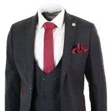 Мужской костюм из 3 предметов двубортный жилет Винтажный Классический твидовый шерстяной приталенный смокинг для свадьбы