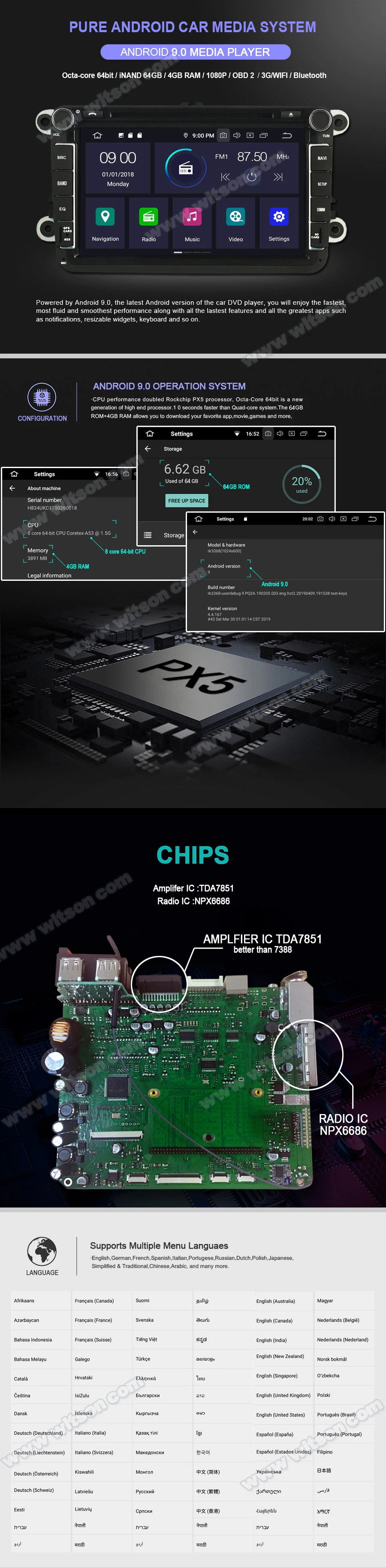 Clearance 7" Octa-Core Android 9.0 Pie OS Car DVD Multimedia Navigation GPS Radio for Hyundai Tucson 2009-2013 & Hyundai ix35 2009-2013 1