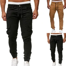 MJARTORIA, новинка, Мужские штаны, хип-хоп, шаровары, джоггеры, мужские брюки, мужские одноцветные, с несколькими карманами, брюки-карго, обтягивающие, спортивные штаны