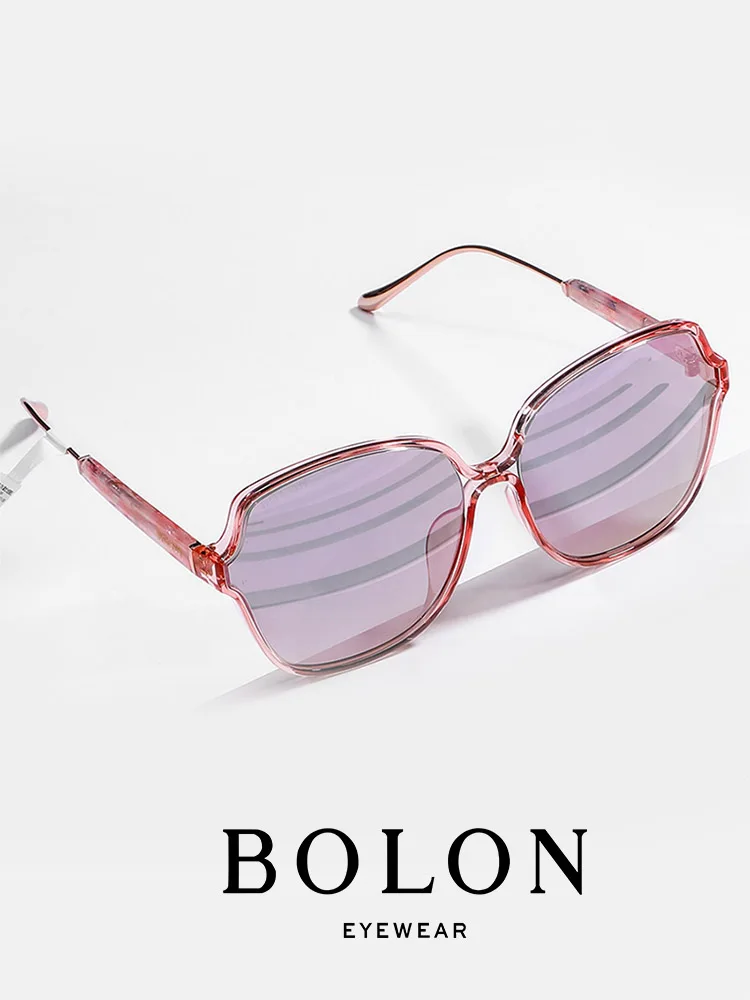 BOLON Oversized Dark Sunglasses Women Polarized, High End Black Sun