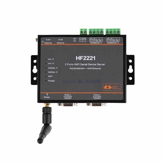 

A19-- Dual WiFi Serial Port Server RS232/485/422 to Ethernet Modbus Serial Port to Wifi HF2221
