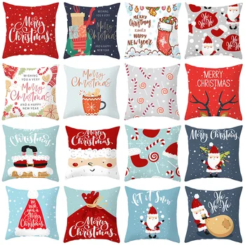 

45*45cm Christmas Pillow Cover Decor Home Sofa Cushion Cover PillowCase Christmas Decoration for Home