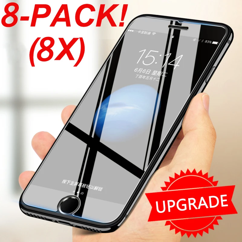 8 шт. прозрачное закаленное стекло 0 26 мм для iPhone 6 6S 7 Plus X Xs XR 11 12 13 Pro Max | Мобильные
