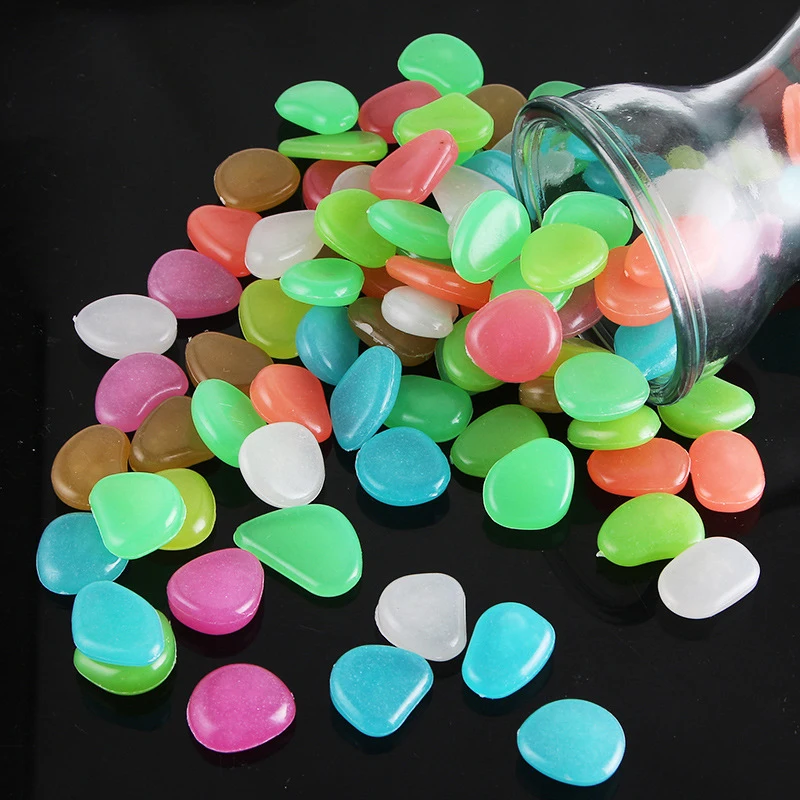 100/50pcs Glow In The Dark Stones Glowing Stones Fluorescent Bright