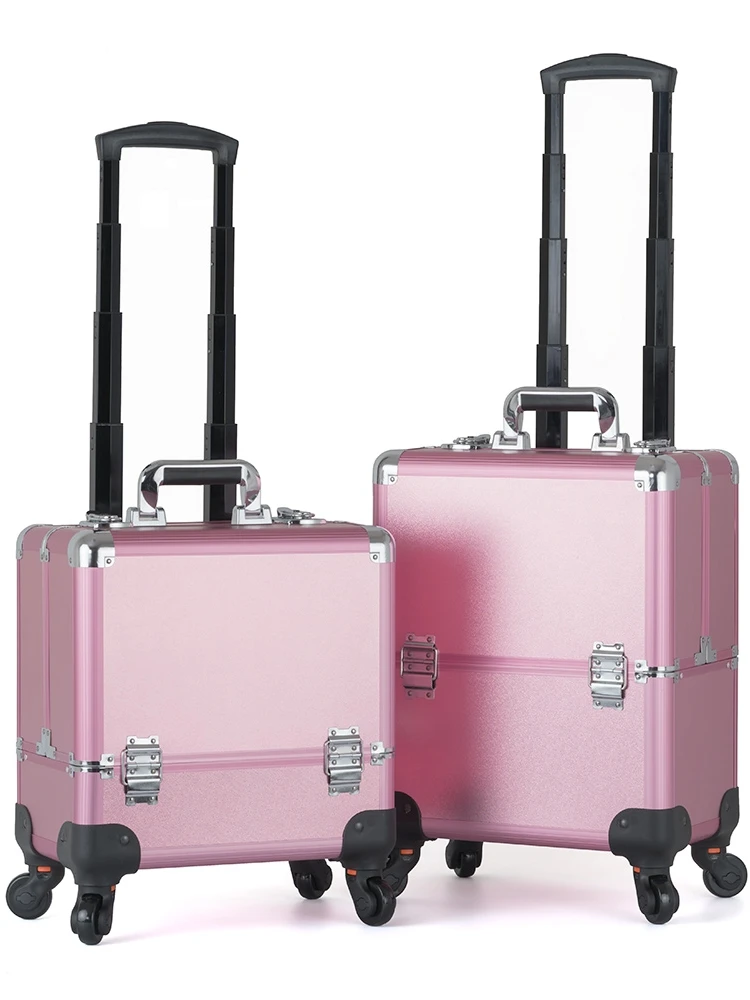 Luxury Professional Makeup Artist Trolley Case Travel Cosmetics Hand Luggage Carrier Tool Box Manicure Multifunctional Suitcases Rolling Luggage - AliExpress