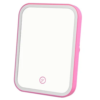 

Professional Portable LED Lighted Touch Dimmer Brightness Square Table Makeup Mirror Switch Battery Operated Stand Cosmetic Tool