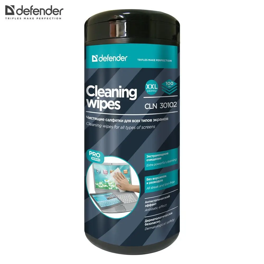 Салфетки для поверхностей Defender CLN 30102 Pro 100 шт,туба,витлейд